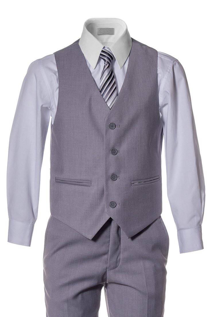 Boys' Classic Slim Fit 5 Piece Suits |  6 Color Options 