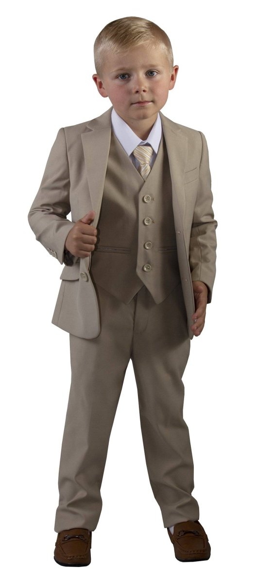 Boys' Classic Slim Fit 5 Piece Suits |  6 Color Options 