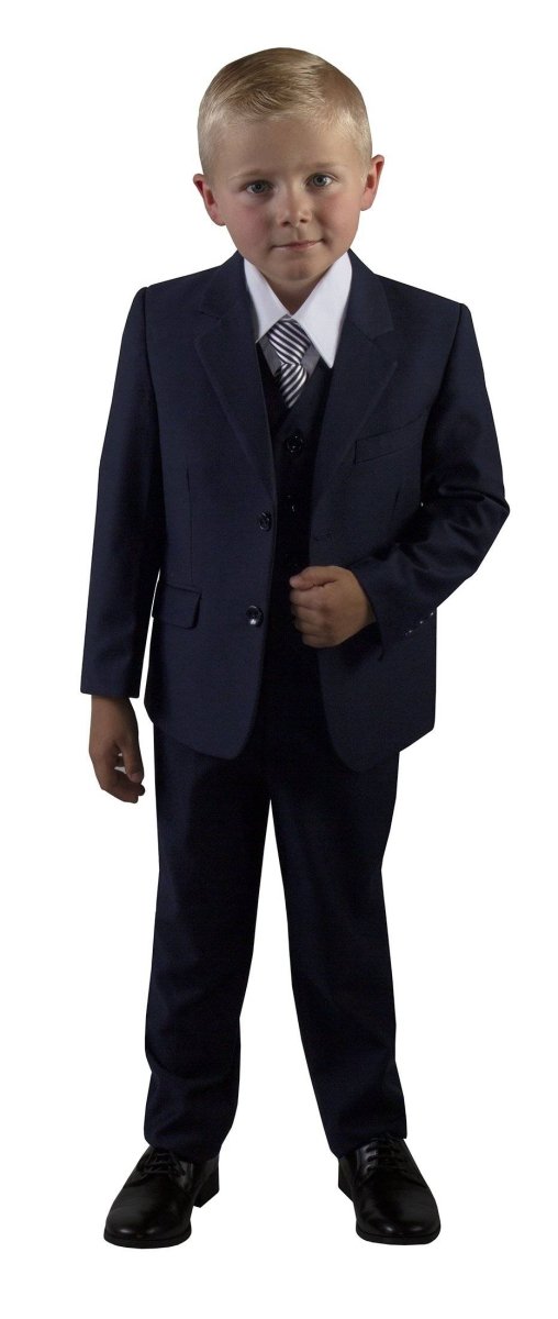Boys' Classic Slim Fit 5 Piece Suits |  6 Color Options 