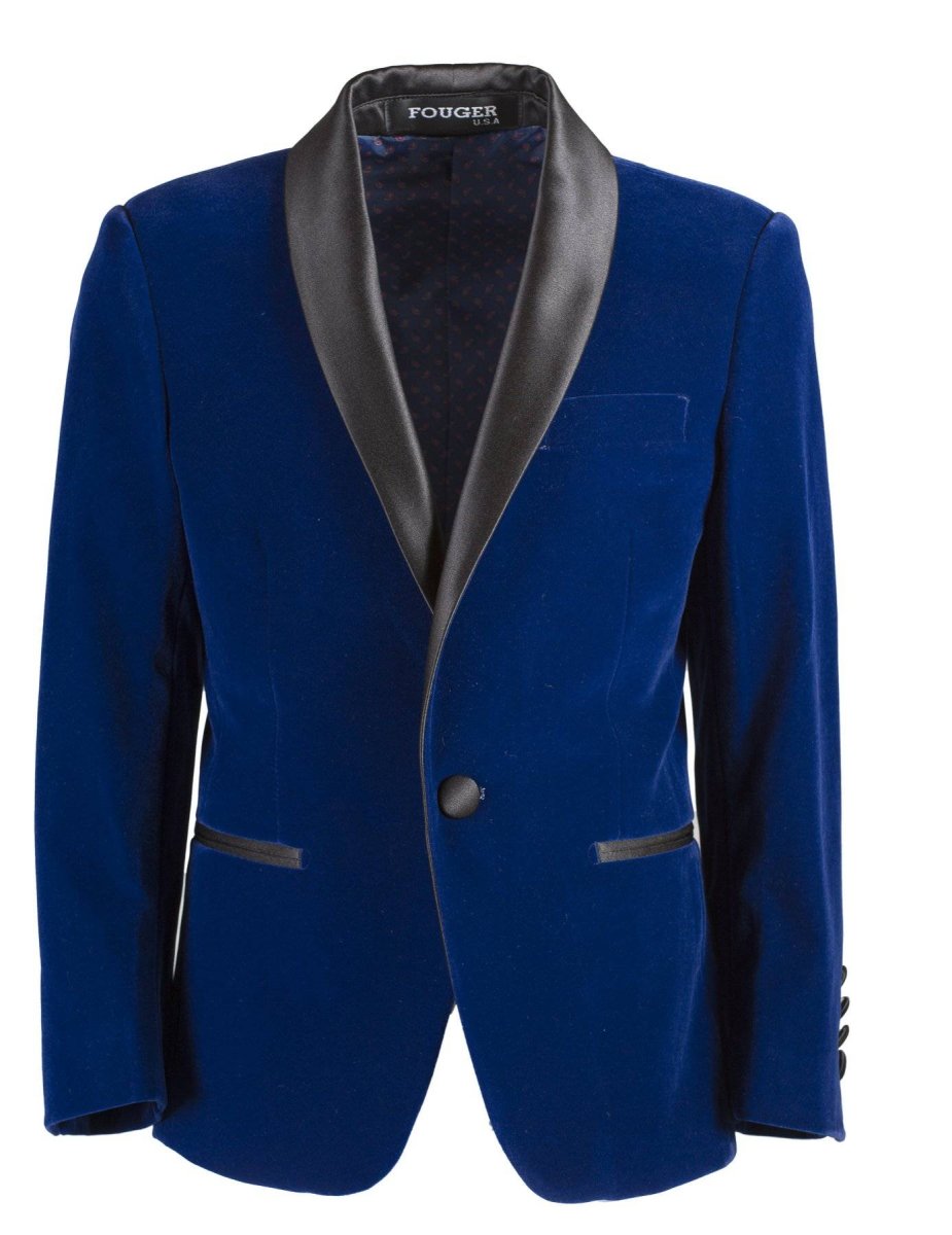 Boys Velvet Slim Dinner Shawl Tuxedo Jacket 