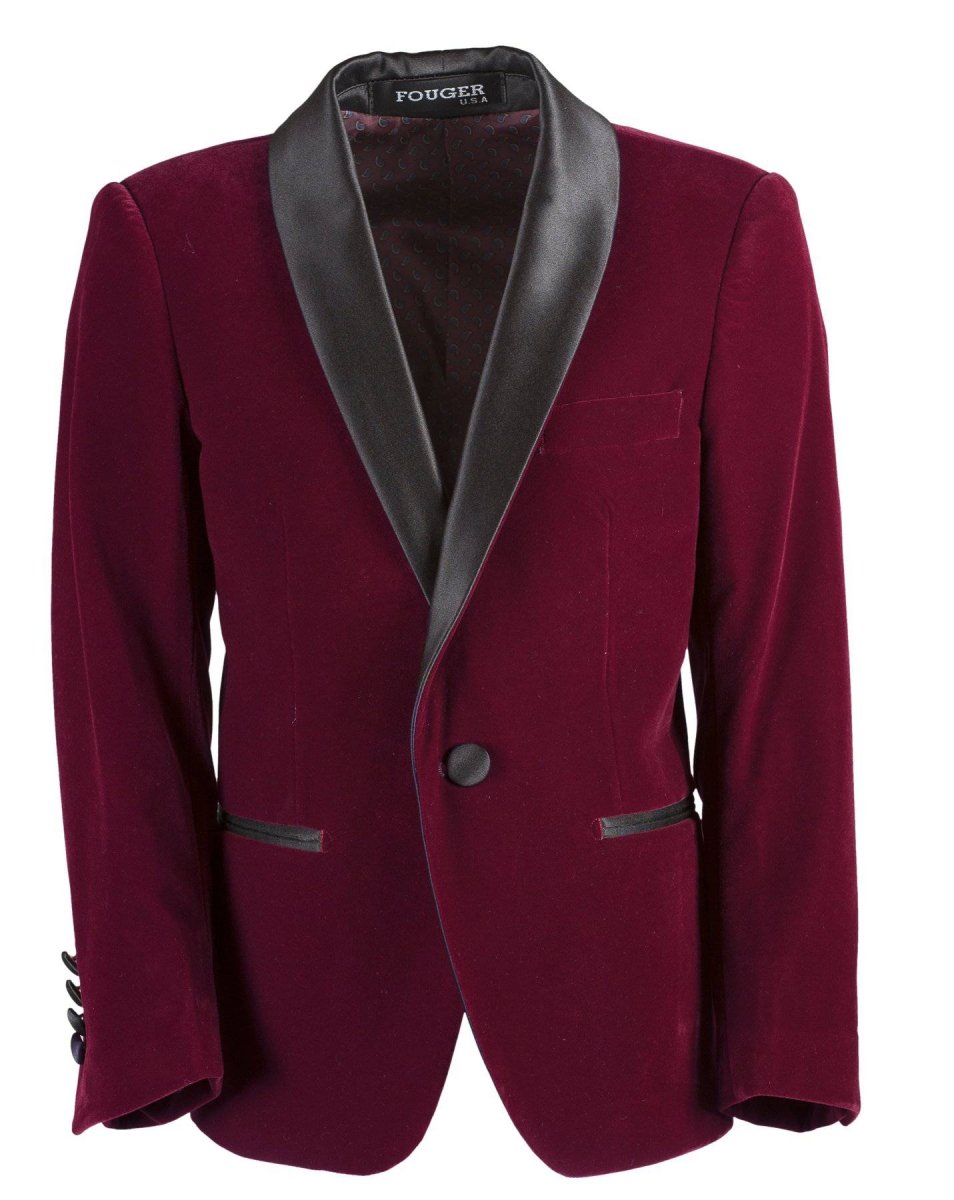 Boys Velvet Slim Dinner Shawl Tuxedo Jacket 