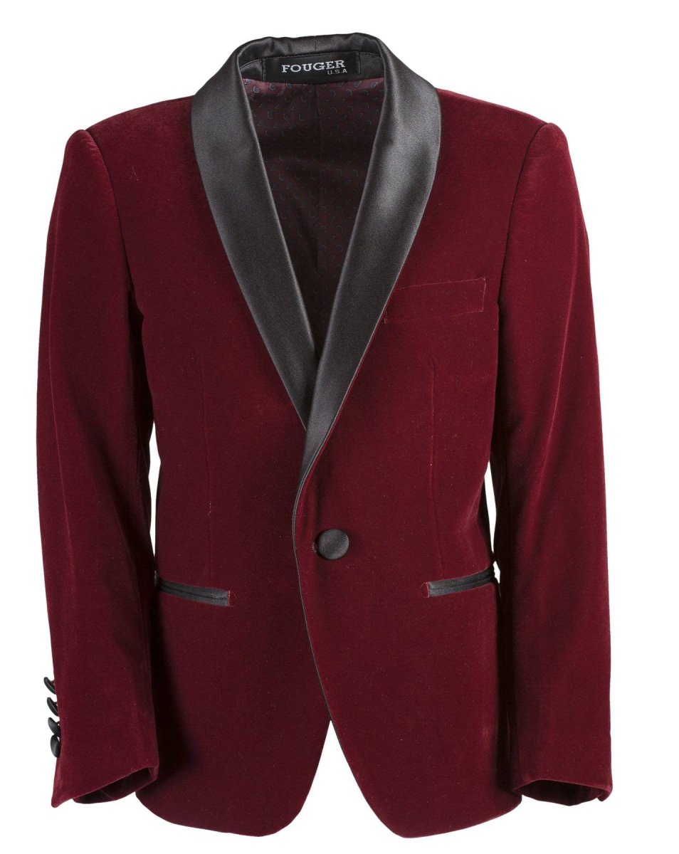 Boys Velvet Slim Dinner Shawl Tuxedo Jacket 