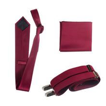 Load image into Gallery viewer, Classic Windsor Self Tie Necktie Suspenders and Pocket Square - Tuxgear