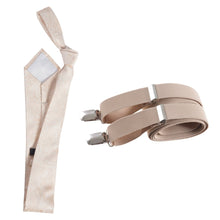 Load image into Gallery viewer, Classic Windsor Self Tie Paisley Jacquard Necktie and Suspenders - Tuxgear