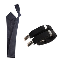 Load image into Gallery viewer, Classic Windsor Self Tie Paisley Jacquard Necktie and Suspenders - Tuxgear