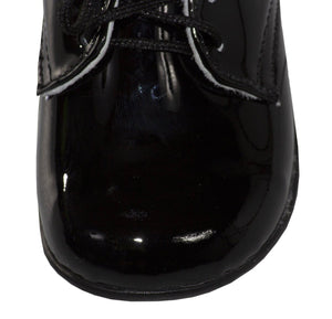 Infant Black Round Toe Dress Shoe Lace Up - Trevor - Tuxgear