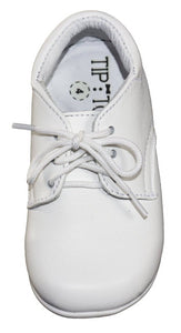 Infant White Round Toe Dress Shoe Lace Up - Noah - Tuxgear