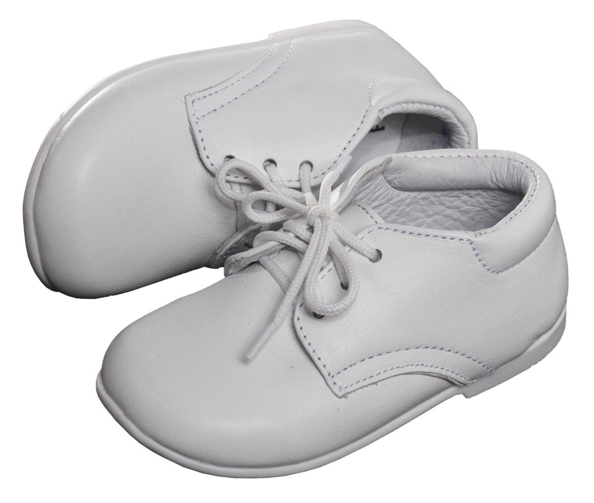 Infant White Round Toe Dress Shoe Lace Up - Noah - Tuxgear