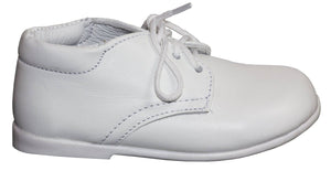 Infant White Round Toe Dress Shoe Lace Up - Noah - Tuxgear