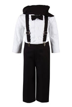 Load image into Gallery viewer, Kids Colored Suspender Pant Set with Pageboy Cap and Bow Tie - Tuxgear