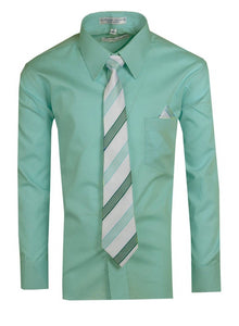 Long Sleeve Button Up Dress Shirt Poly Cotton - Tuxgear