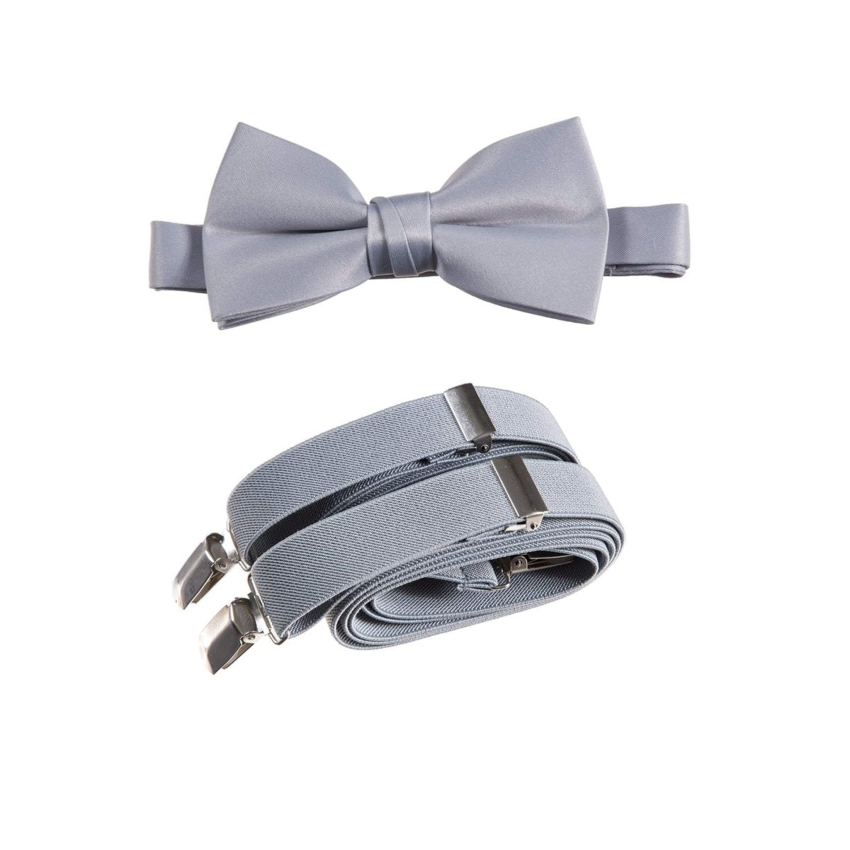 Men's Pre - tied Satin Bow Tie and Adjustable Stretch Suspender Sets - Tuxgear