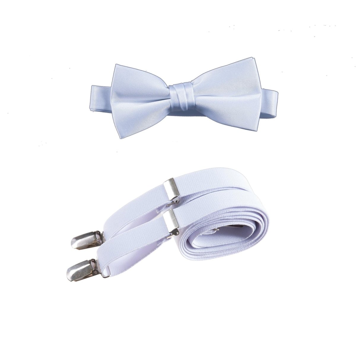 Men's Pre - tied Satin Bow Tie and Adjustable Stretch Suspender Sets - Tuxgear