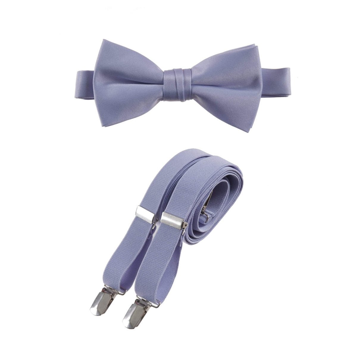 Men's Pre - tied Satin Bow Tie and Adjustable Stretch Suspender Sets - Tuxgear