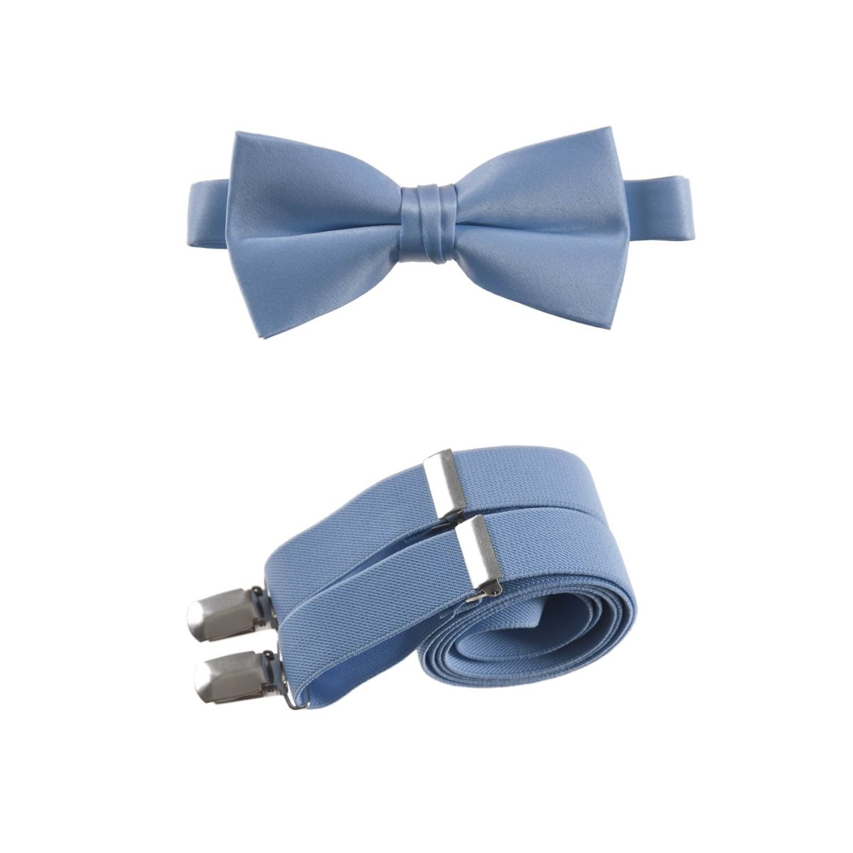 Men's Pre - tied Satin Bow Tie and Adjustable Stretch Suspender Sets - Tuxgear