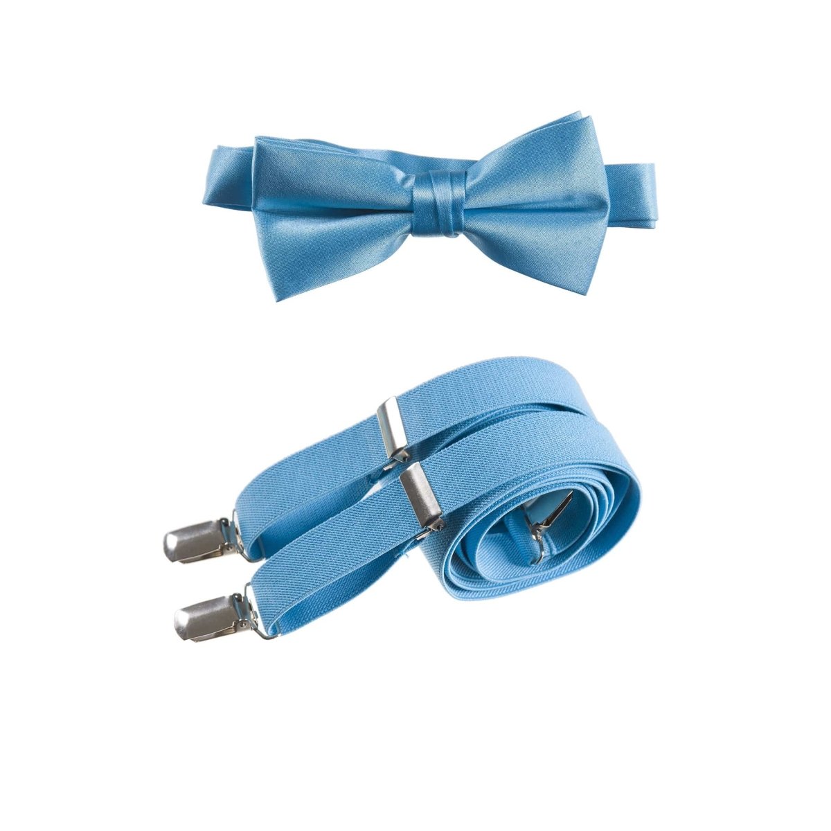 Men's Pre - tied Satin Bow Tie and Adjustable Stretch Suspender Sets - Tuxgear