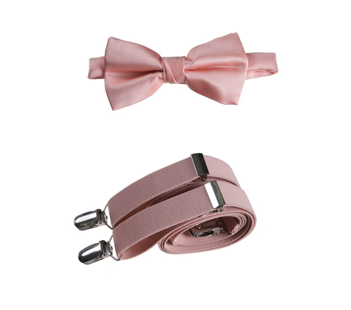 Men's Pre - tied Satin Bow Tie and Adjustable Stretch Suspender Sets - Tuxgear