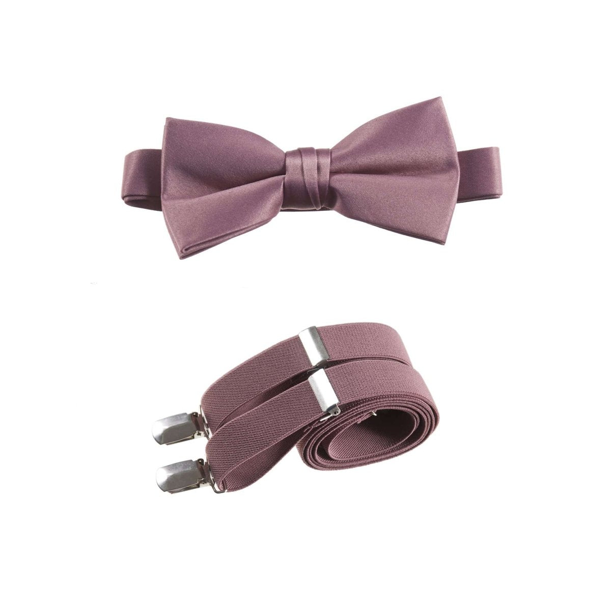 Men's Pre - tied Satin Bow Tie and Adjustable Stretch Suspender Sets - Tuxgear