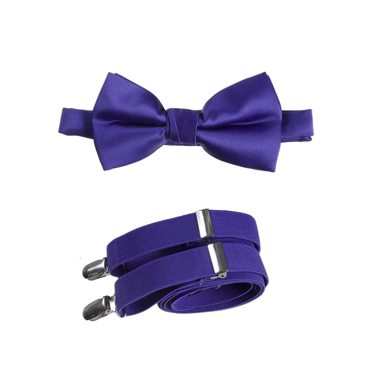 Men's Pre - tied Satin Bow Tie and Adjustable Stretch Suspender Sets - Tuxgear