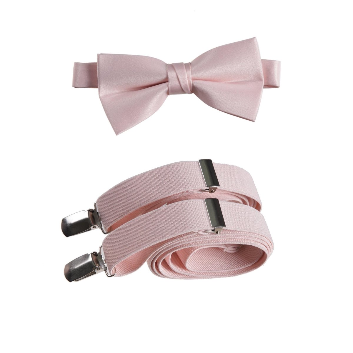 Men's Pre - tied Satin Bow Tie and Adjustable Stretch Suspender Sets - Tuxgear