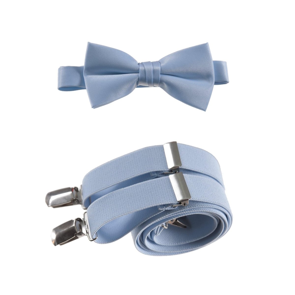 Men's Pre - tied Satin Bow Tie and Adjustable Stretch Suspender Sets - Tuxgear