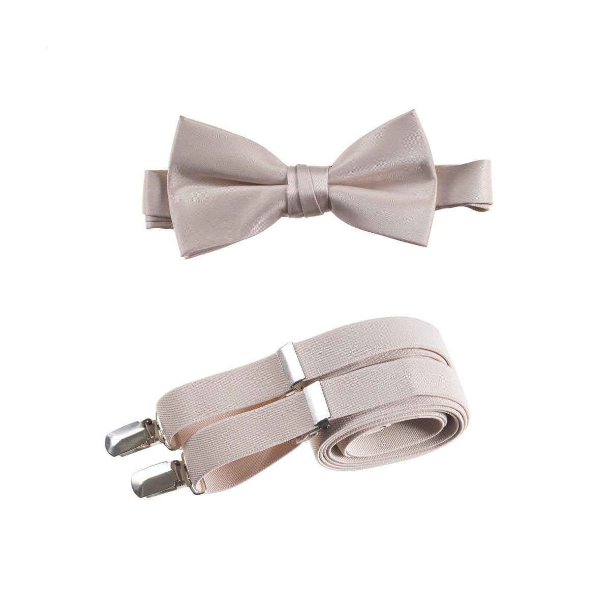 Men's Pre - tied Satin Bow Tie and Adjustable Stretch Suspender Sets - Tuxgear