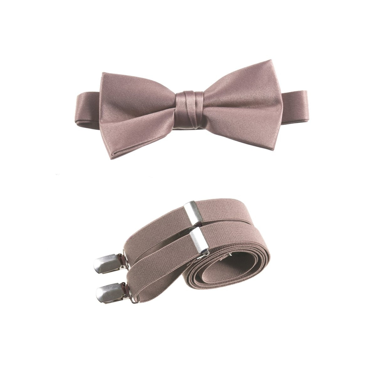 Men's Pre - tied Satin Bow Tie and Adjustable Stretch Suspender Sets - Tuxgear