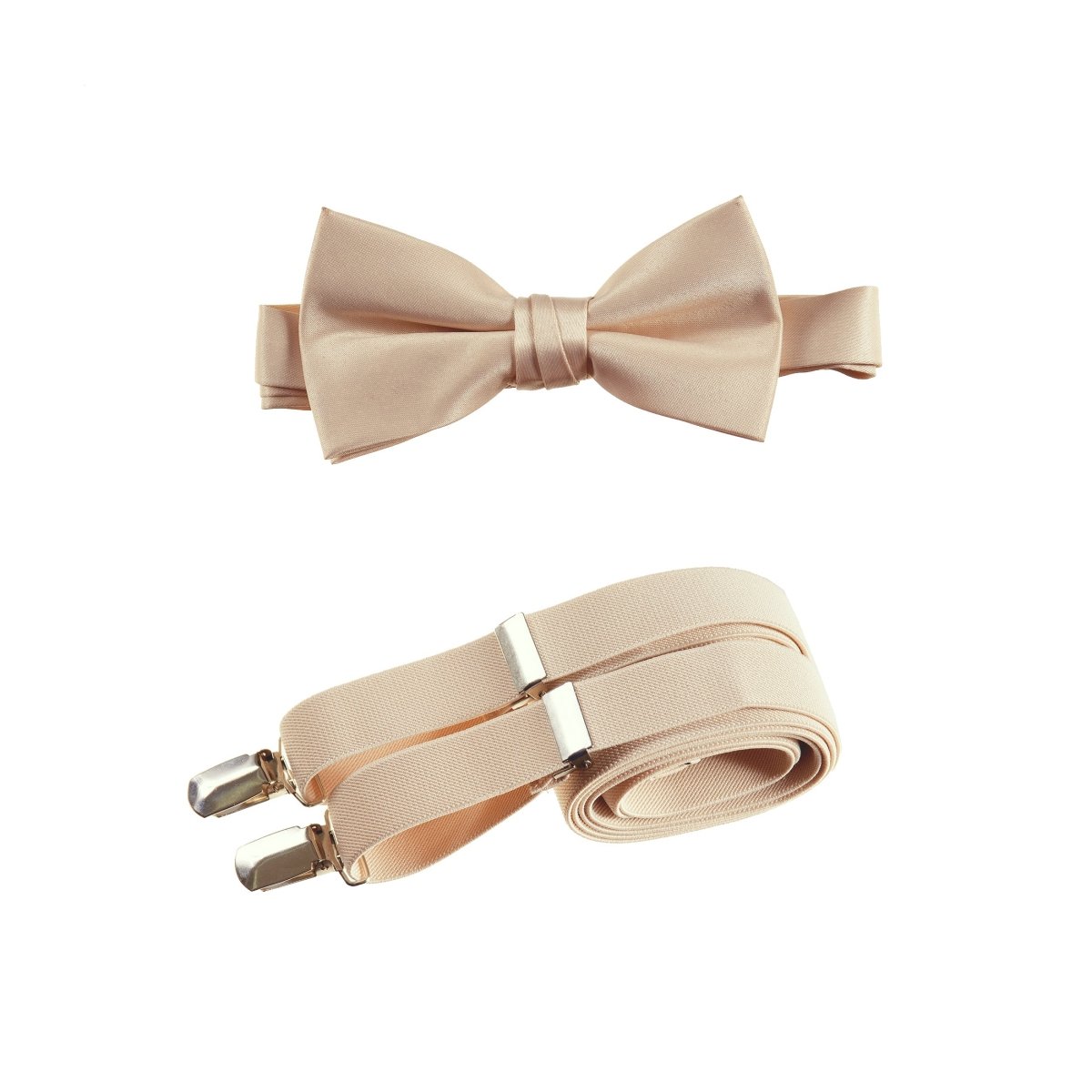 Men's Pre - tied Satin Bow Tie and Adjustable Stretch Suspender Sets - Tuxgear