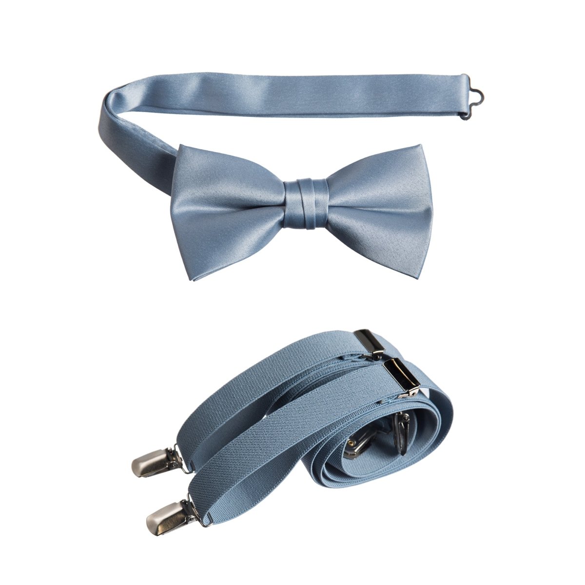 Men's Pre - tied Satin Bow Tie and Adjustable Stretch Suspender Sets - Tuxgear