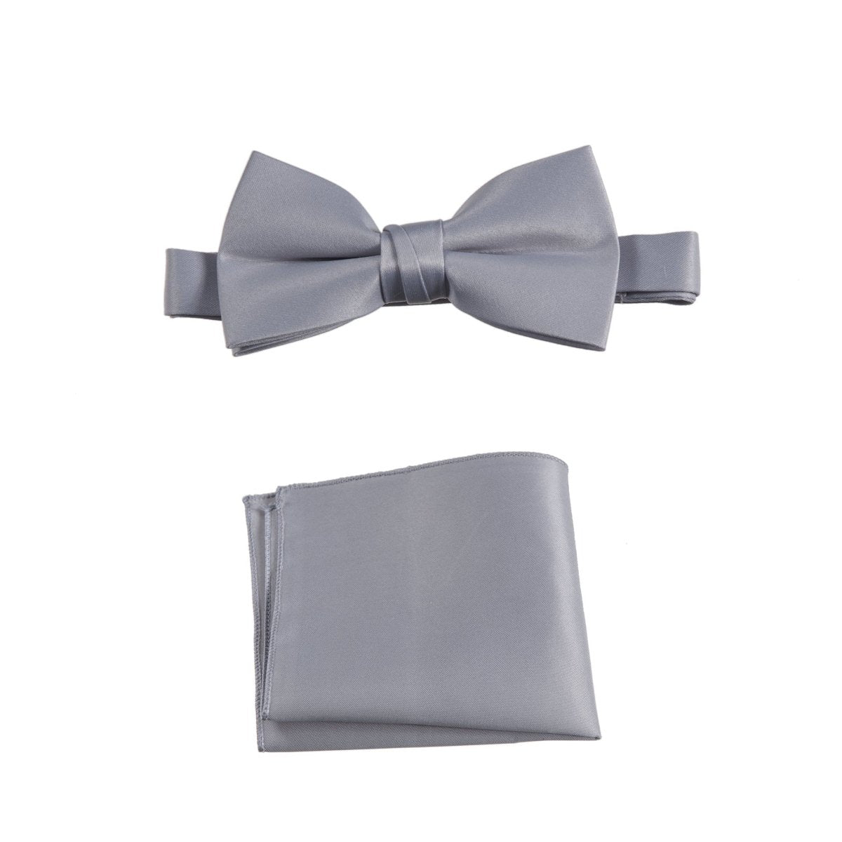 Men's Pre - tied Satin Bow Tie and Pocket Square Handkerchief Sets - Tuxgear