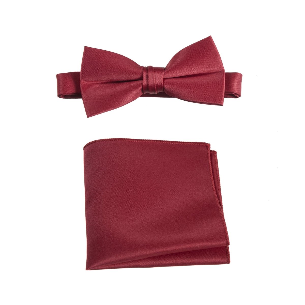 Men's Pre - tied Satin Bow Tie and Pocket Square Handkerchief Sets - Tuxgear