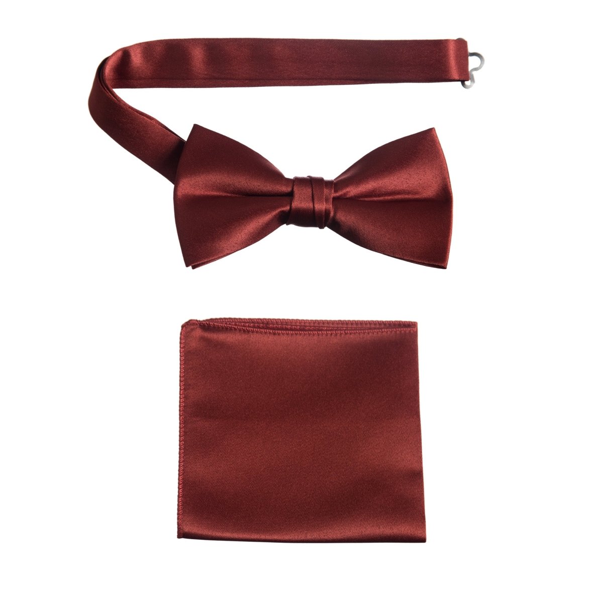 Men's Pre - tied Satin Bow Tie and Pocket Square Handkerchief Sets - Tuxgear