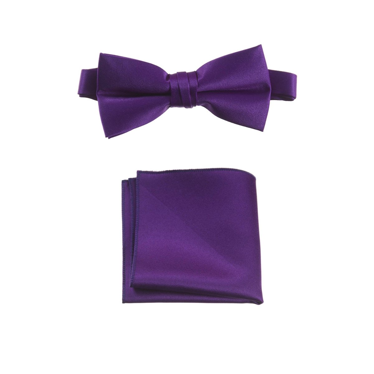 Men's Pre - tied Satin Bow Tie and Pocket Square Handkerchief Sets - Tuxgear