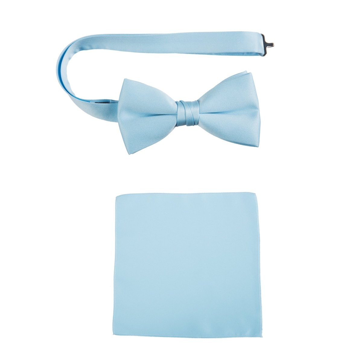 Men's Pre - tied Satin Bow Tie and Pocket Square Handkerchief Sets - Tuxgear