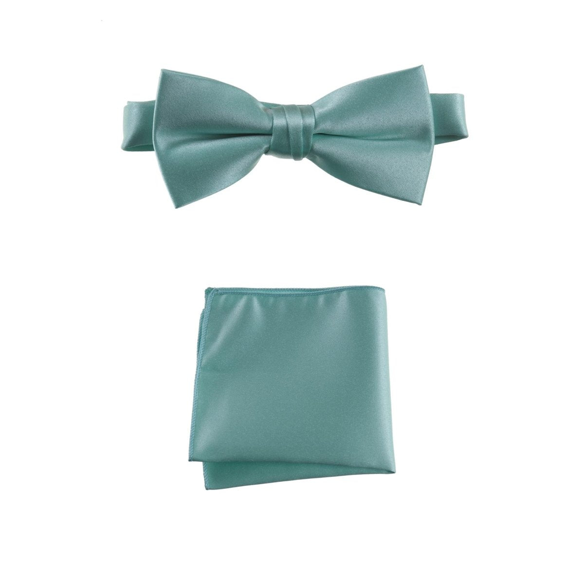 Men's Pre - tied Satin Bow Tie and Pocket Square Handkerchief Sets - Tuxgear