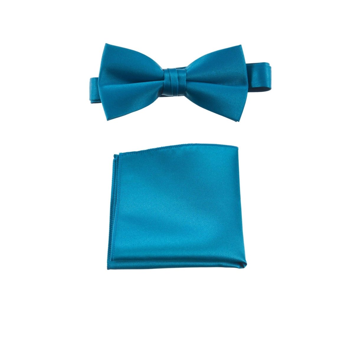 Men's Pre - tied Satin Bow Tie and Pocket Square Handkerchief Sets - Tuxgear