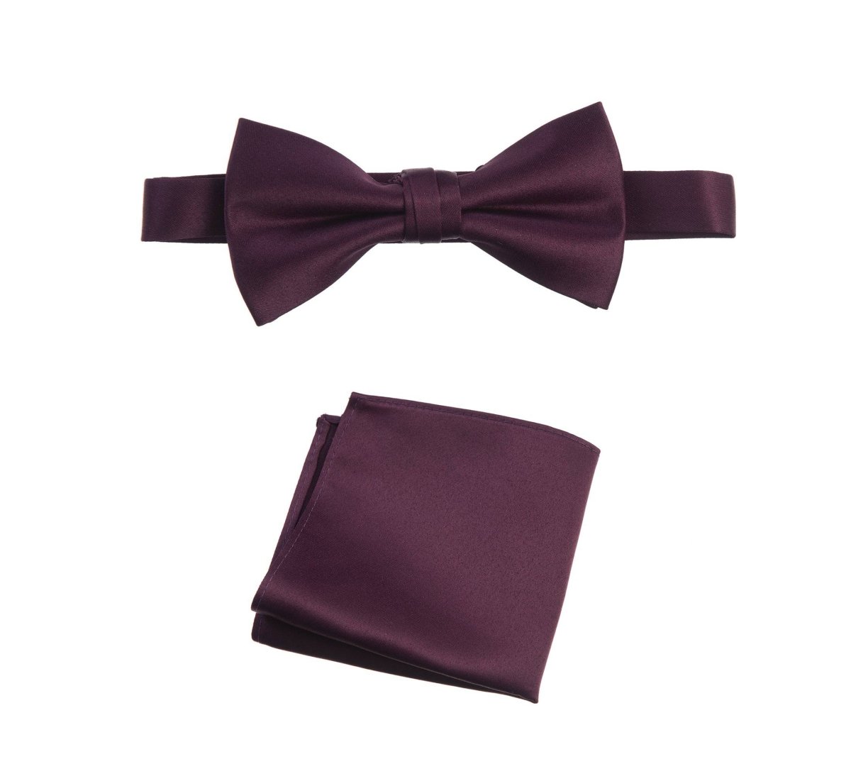 Men's Pre - tied Satin Bow Tie and Pocket Square Handkerchief Sets - Tuxgear