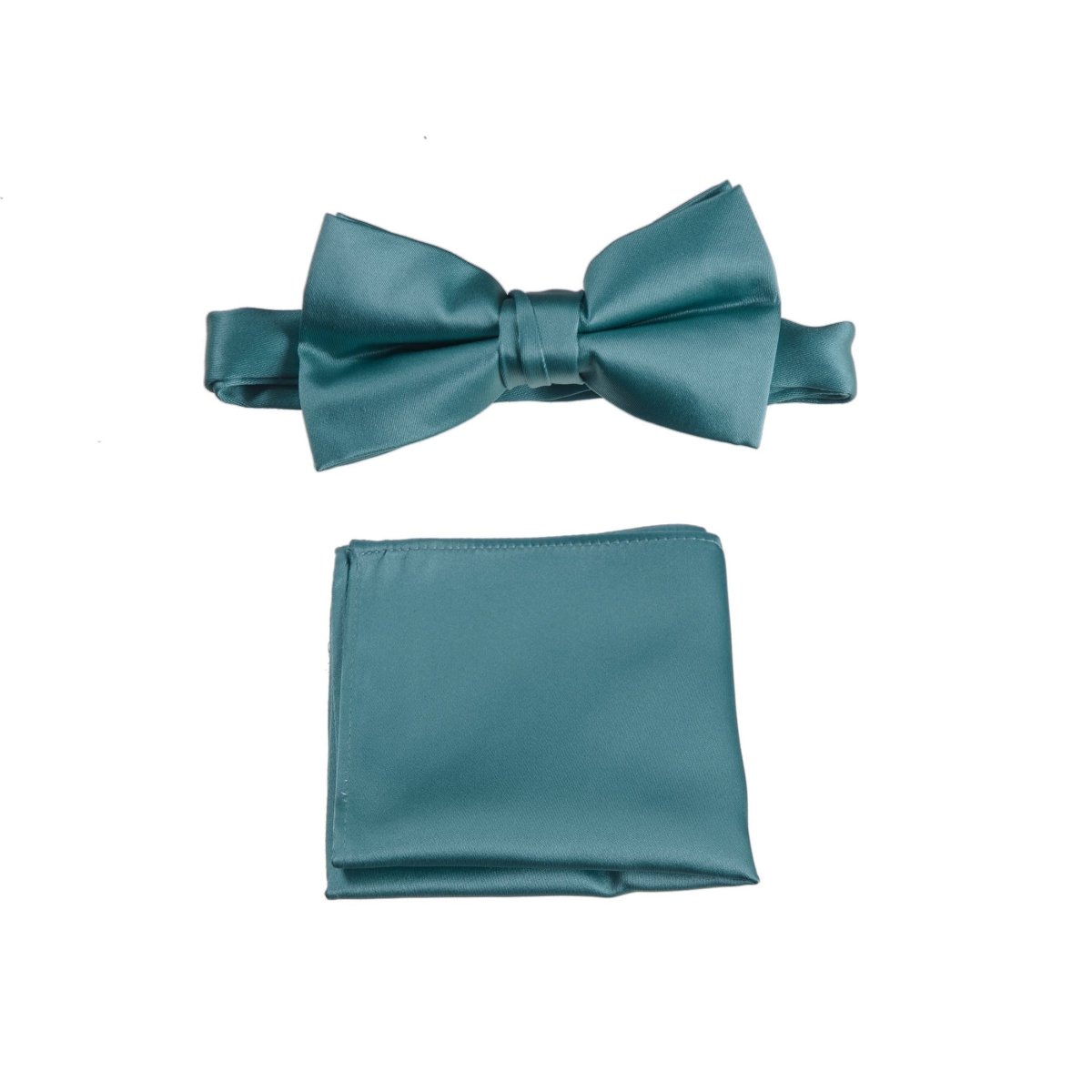 Men's Pre - tied Satin Bow Tie and Pocket Square Handkerchief Sets - Tuxgear