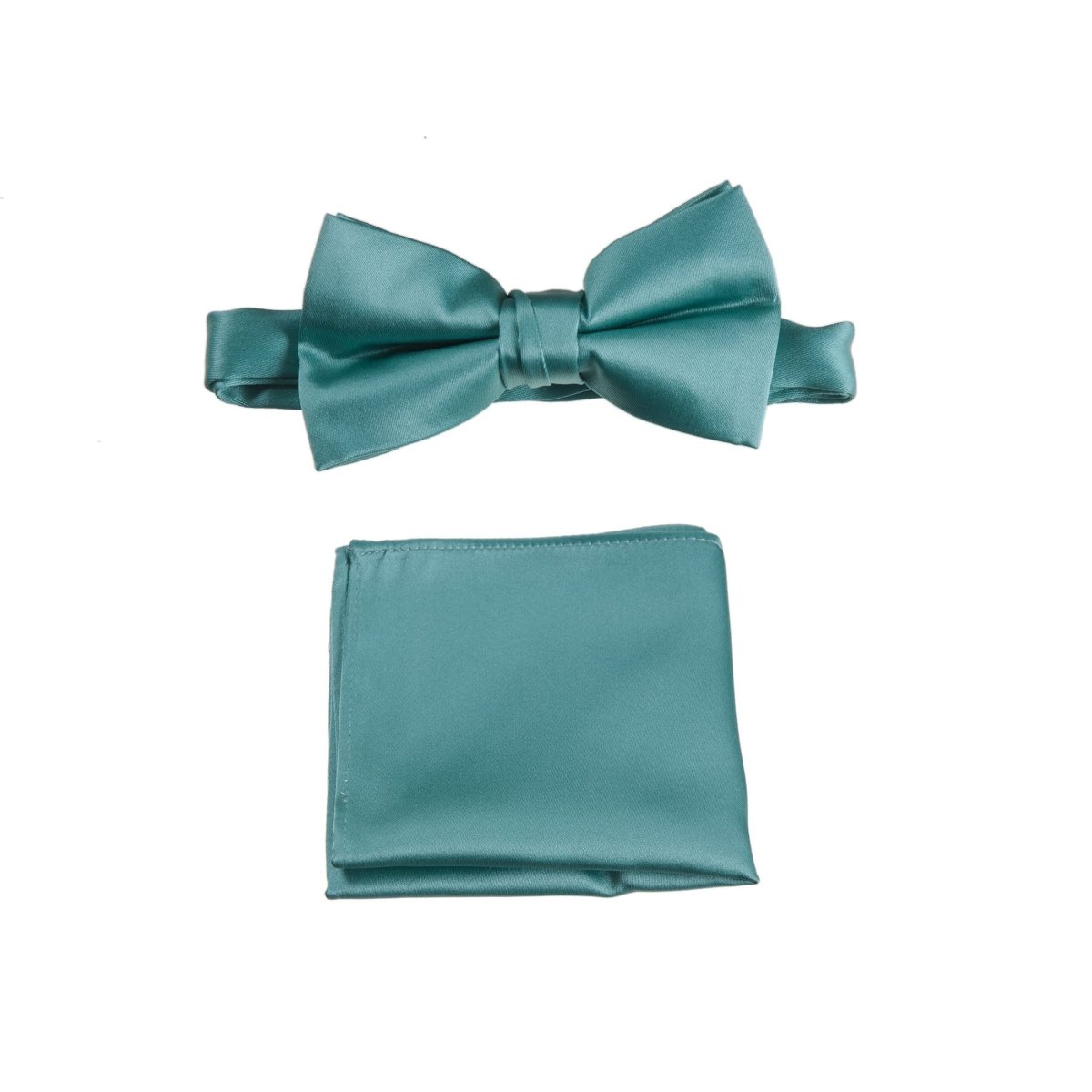Men's Pre - tied Satin Bow Tie and Pocket Square Handkerchief Sets - Tuxgear