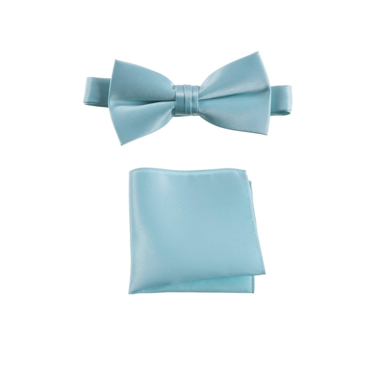 Men's Pre - tied Satin Bow Tie and Pocket Square Handkerchief Sets - Tuxgear