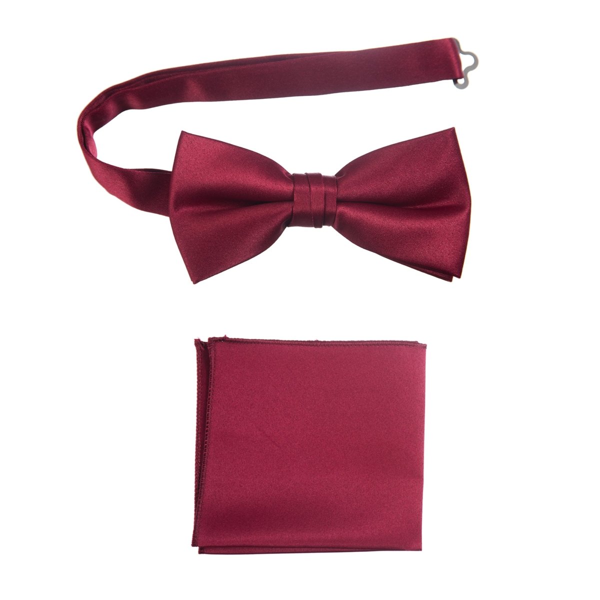 Men's Pre - tied Satin Bow Tie and Pocket Square Handkerchief Sets - Tuxgear