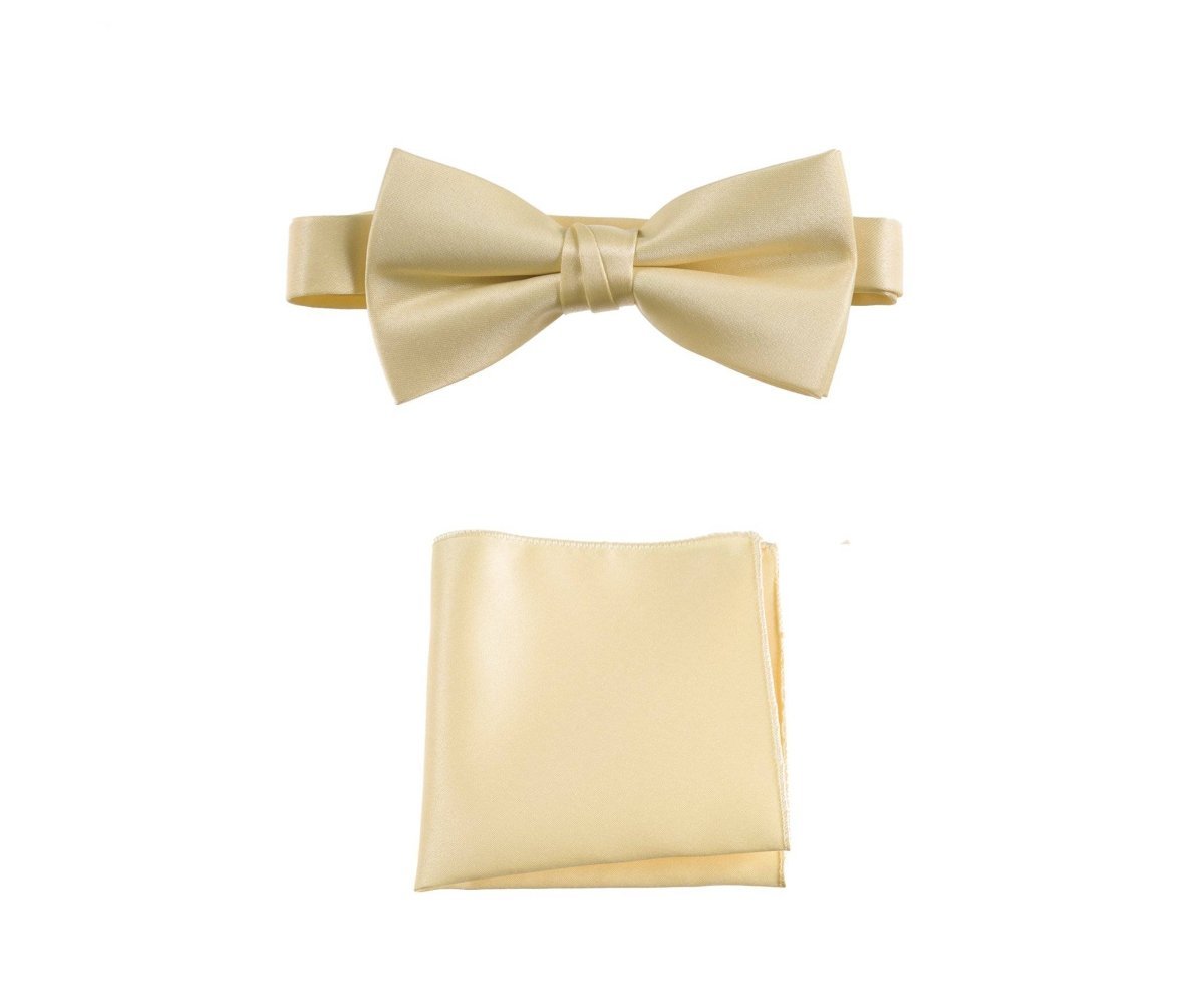 Men's Pre - tied Satin Bow Tie and Pocket Square Handkerchief Sets - Tuxgear