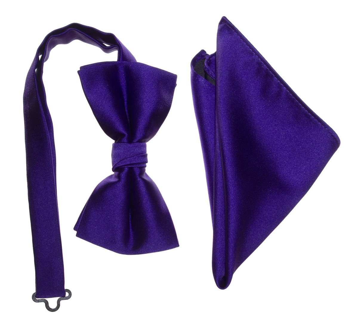 Men's Pre - tied Satin Bow Tie and Pocket Square Handkerchief Sets - Tuxgear