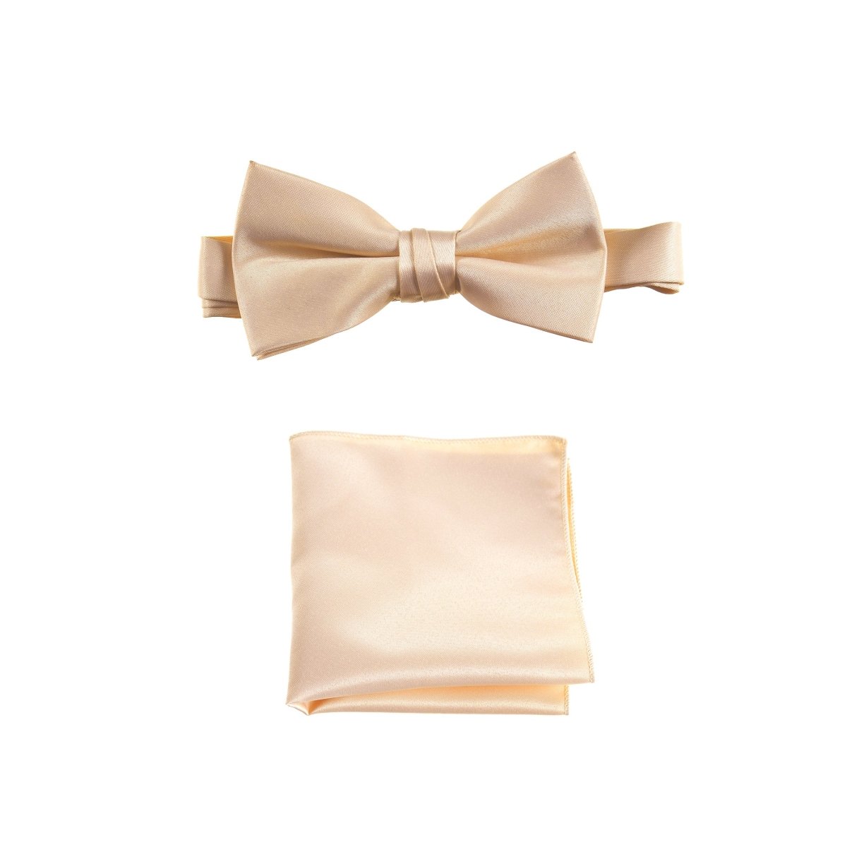 Men's Pre - tied Satin Bow Tie and Pocket Square Handkerchief Sets - Tuxgear