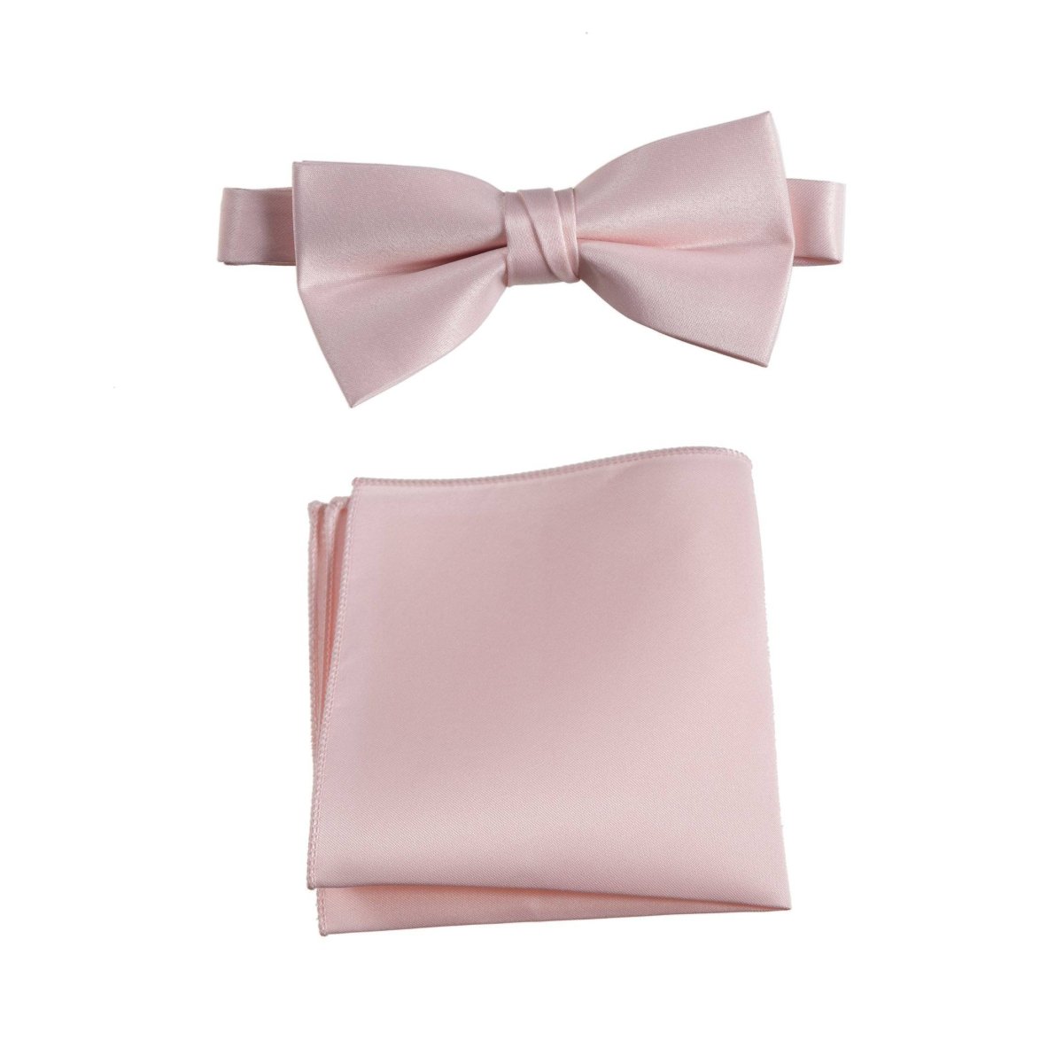 Men's Pre - tied Satin Bow Tie and Pocket Square Handkerchief Sets - Tuxgear