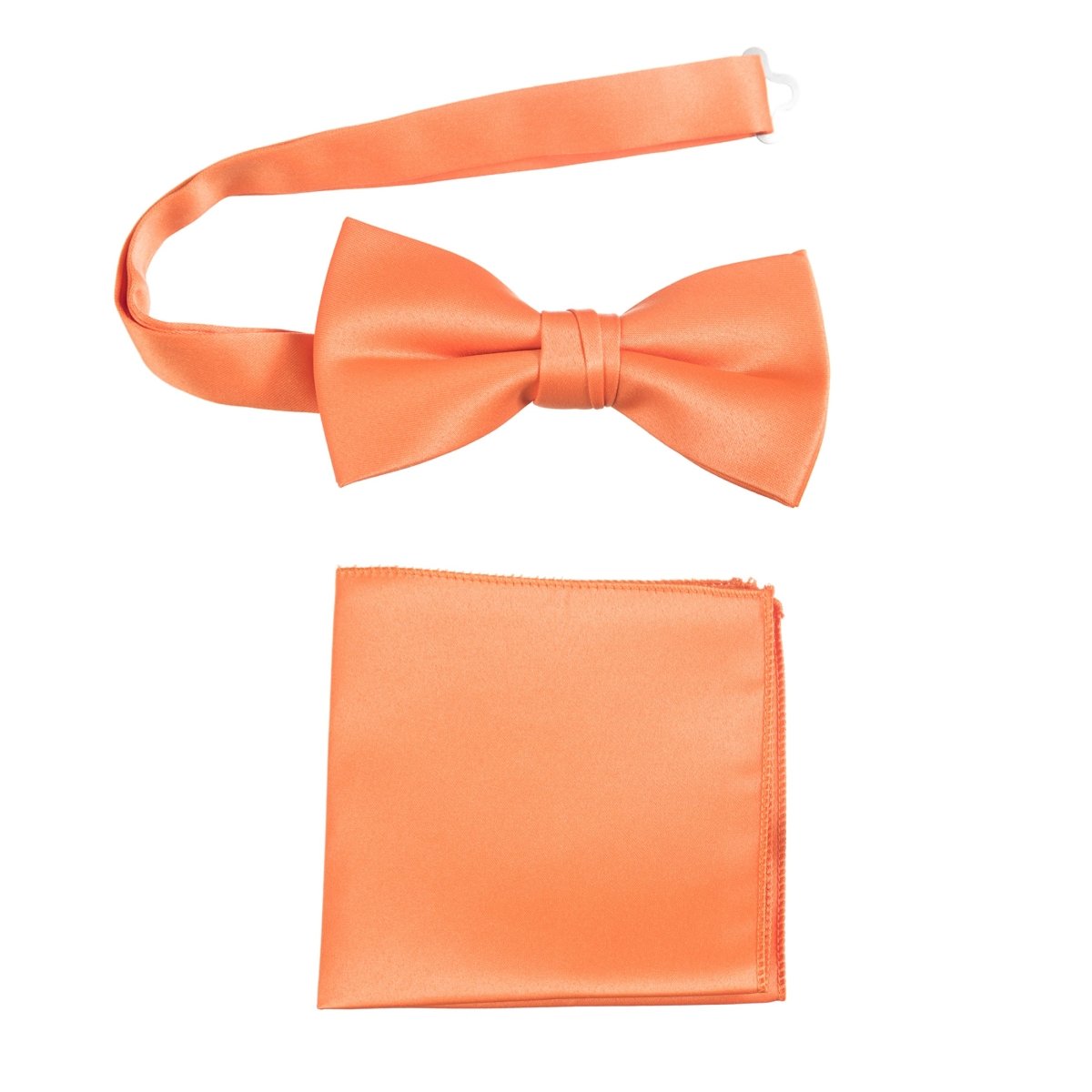 Men's Pre - tied Satin Bow Tie and Pocket Square Handkerchief Sets - Tuxgear