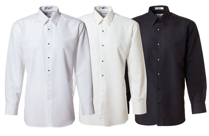 Men's Tuxedo Dress Shirt Micro Fiber Plain Front - Tuxgear