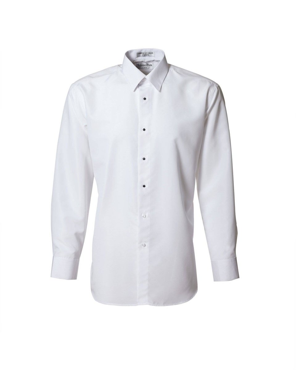 Mens white shirt sales with black buttons