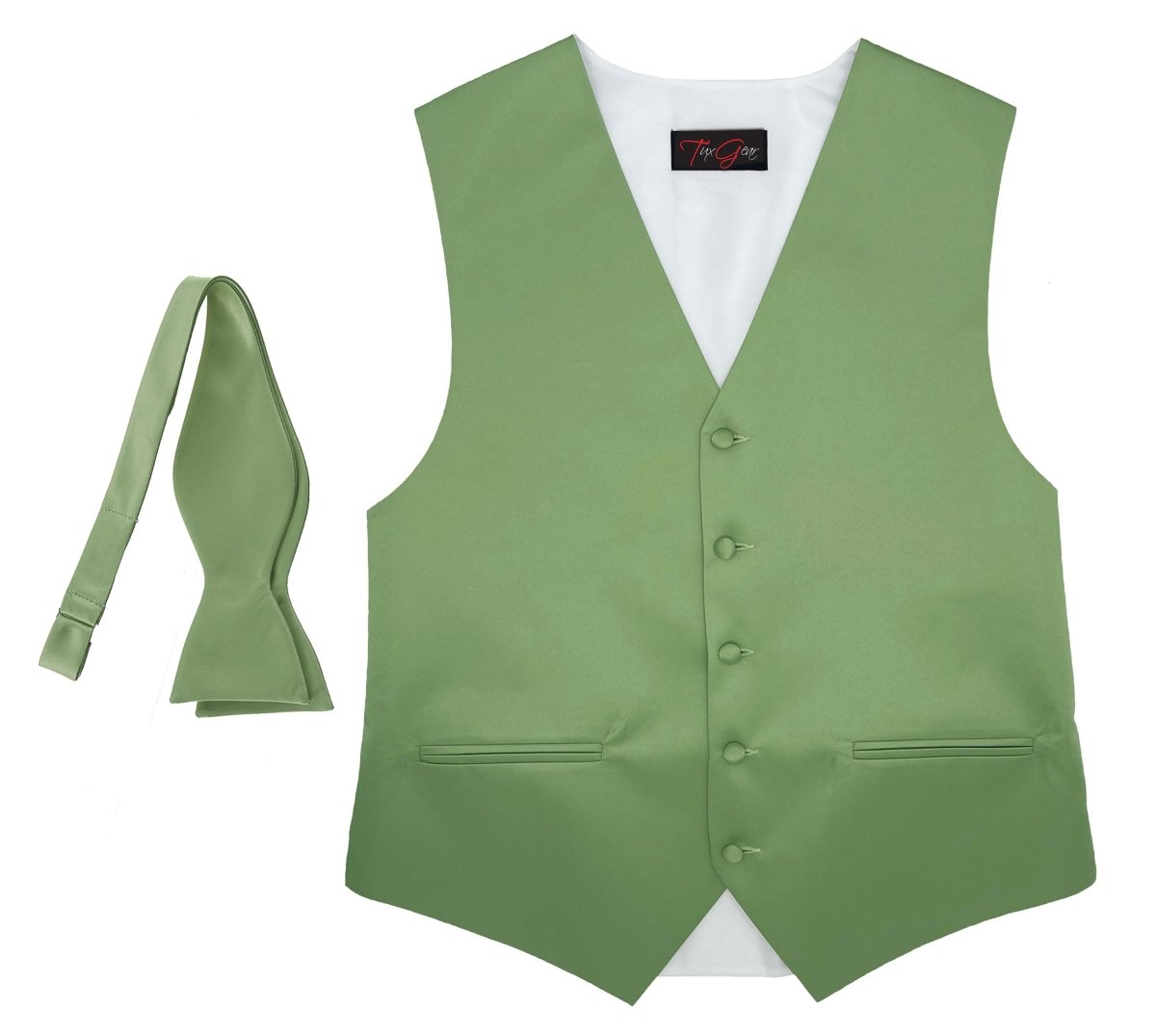 Mens Tuxedo Vest and Tie Sets Fullback Design in Popular Formal Wedding Colors - Tuxgear