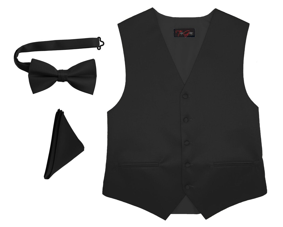 Mens Tuxedo Vest and Tie Sets Fullback Design in Popular Formal Wedding Colors - Tuxgear